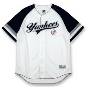 New York Yankees MLB Dynasty Series Jersey Men’s XL White Navy Button-Up